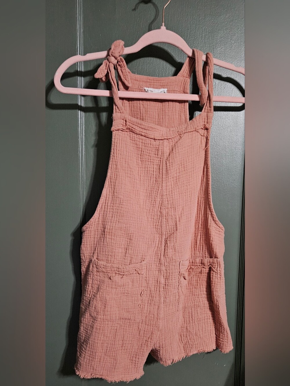 Women's Pink Gauze Overalls Jumper Dress